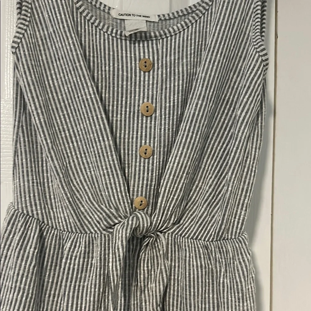 Caution To The Wind Black and White Striped Romper - Picture 3 of 3